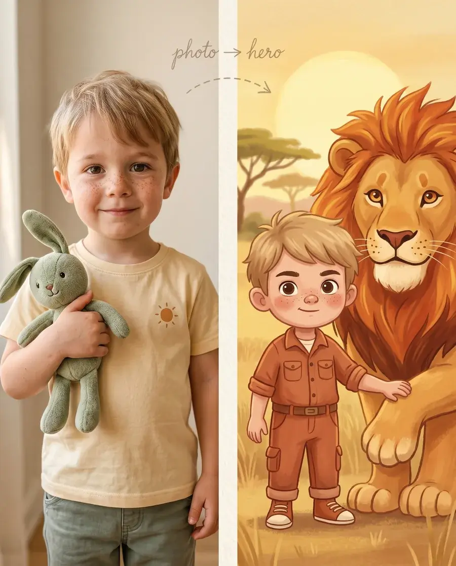 Photo of your child becomes the hero of the story