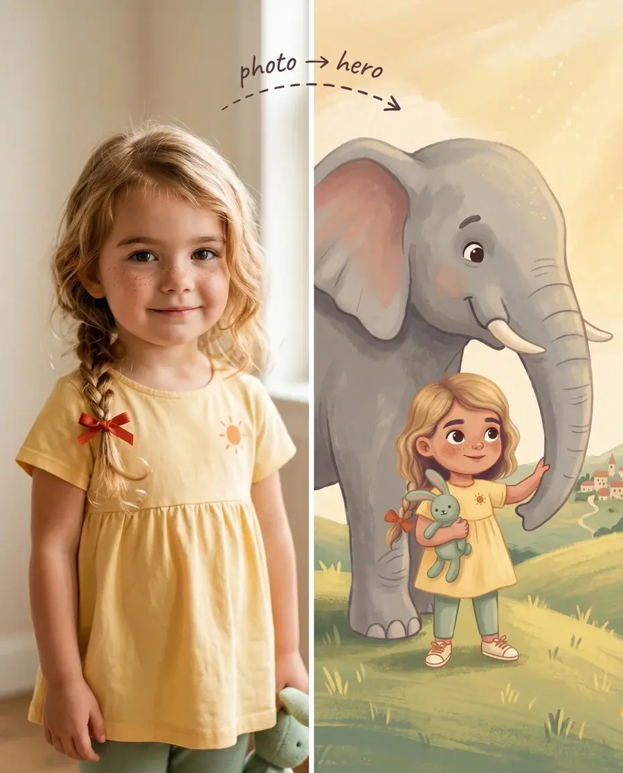 Photo of your child becomes the hero of the story