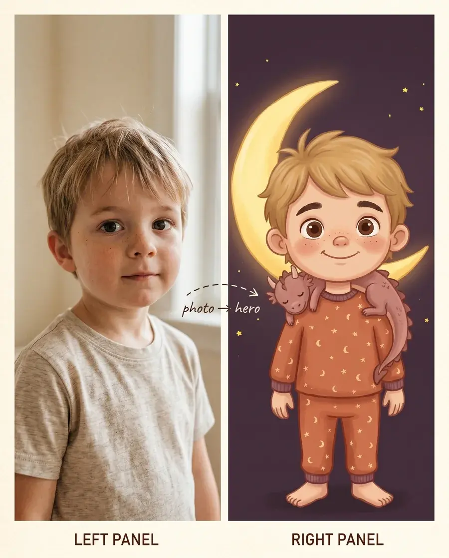 Photo of your child becomes the hero of the story